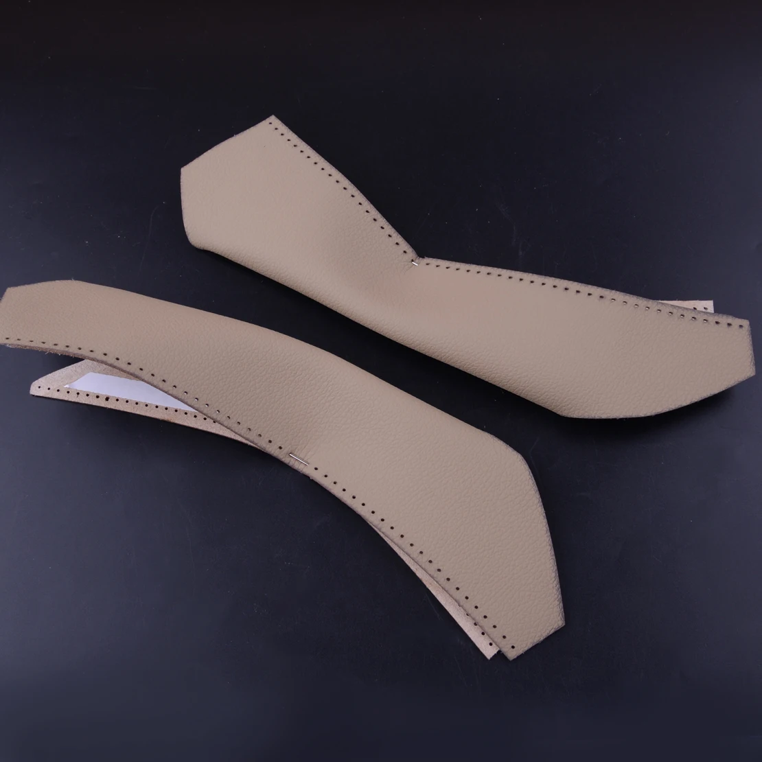 

Right&Left Hand Sewing Inner Door Handle Leather Cover Beige Fit for BMW 3 Series E90 E91 E93 2005-2007 2008 2009 2010 2011 2012