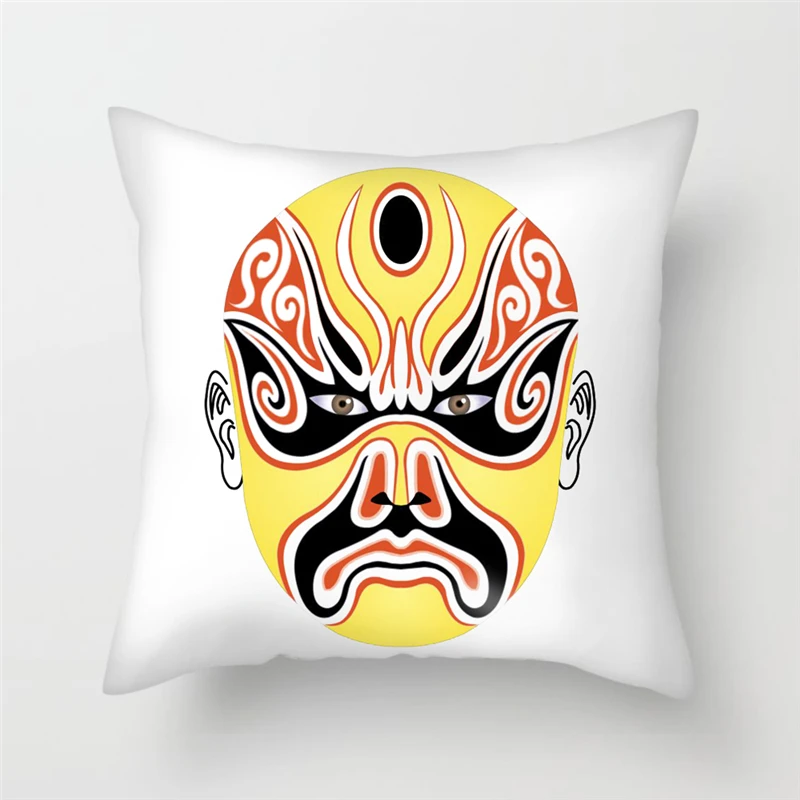 

Fuwatacchi Chinese Style Cushion Cover Peking Opera Pillows Cover Home Room Decorative Pillow Case for Sofa Chair Car Cojines