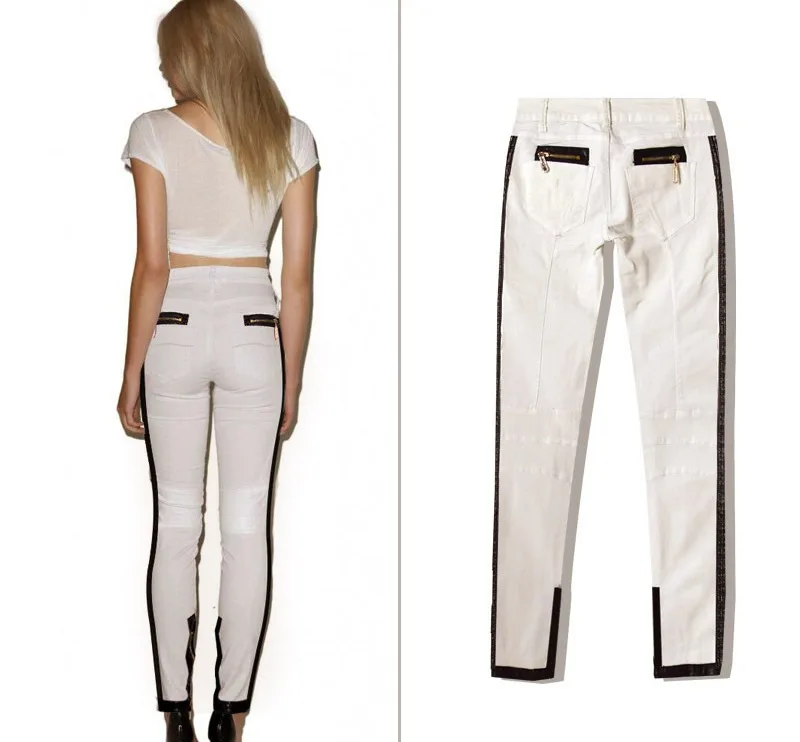 Embroidery Jeans Pants (36)