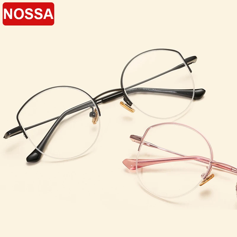 Элегантные винтажные полуоправа, металлические оправы для очков, модные повседневные мужские и женские прозрачные линзы, оптические очки, очки по рецепту