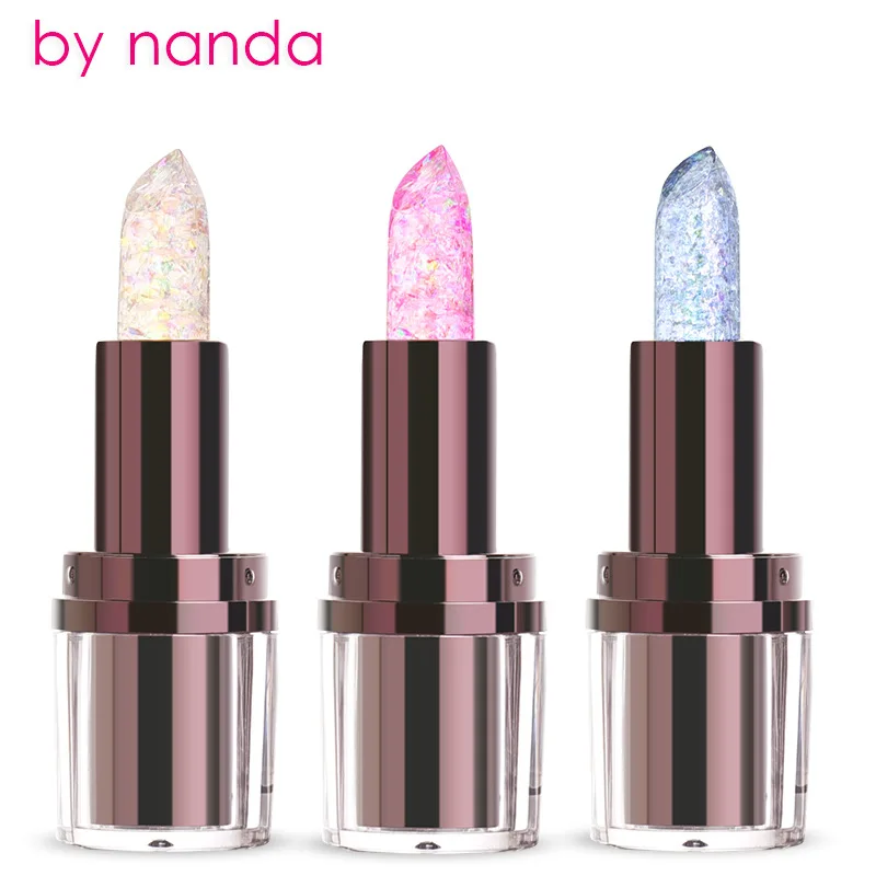 By nanda transparent flower lipstick temperature change color jelly