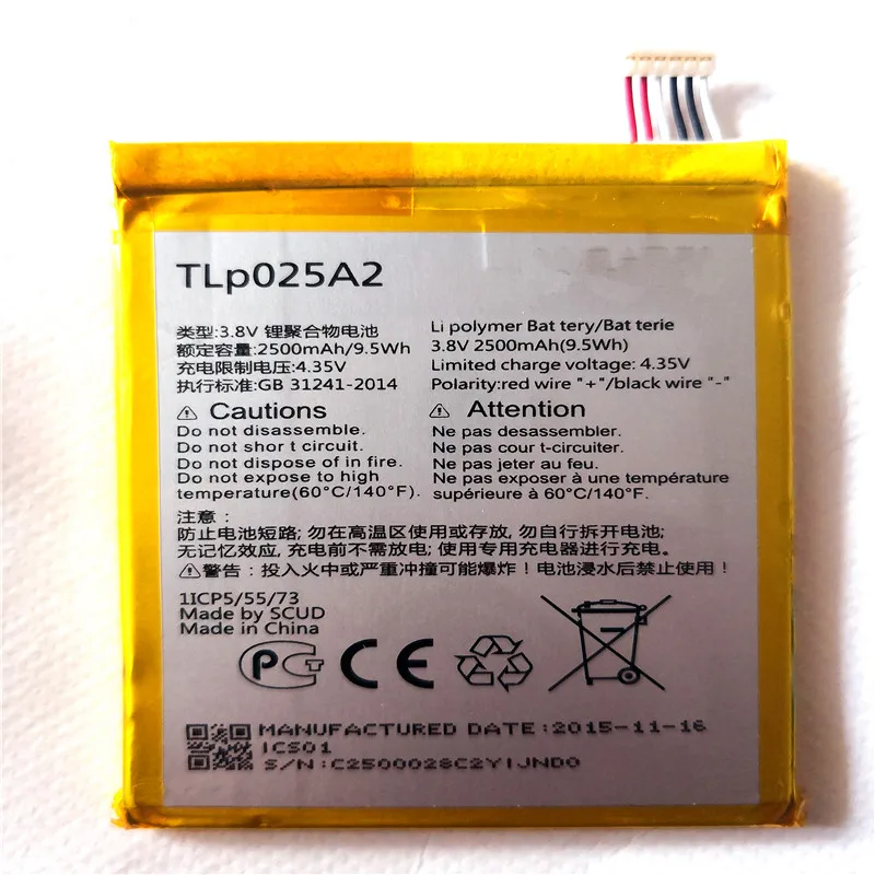 

2500mAh TLp025A2 Battery For Alcatel One Touch Pop 2 (5) Premium OT-7044X OT 7044X 7044A 7044Y With Tools for gift