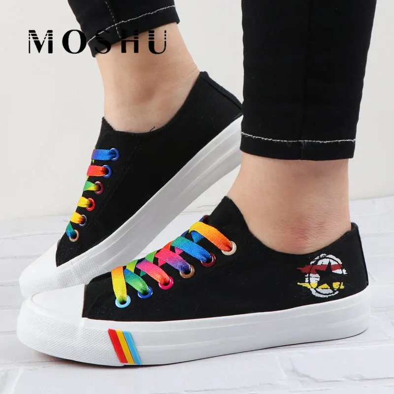 

Spring/Autumn Women Canvas Shoes Ladies Breathable Light Casual Shoes Female Lace-up Fashion Sneakers Sapato Feminino