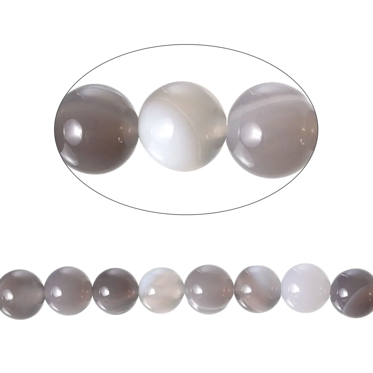 

Doreenbeads Gem Stone Loose Beads Round Gray About 10mm Dia,Hole about:1.6mm,37.4cm,1 Strand(About 37 PCs/Strand)