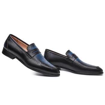

TERSE Genuine Leather Men Shoes Formal Business Fashion loafers Handmade New Arrival Custom 1515-19