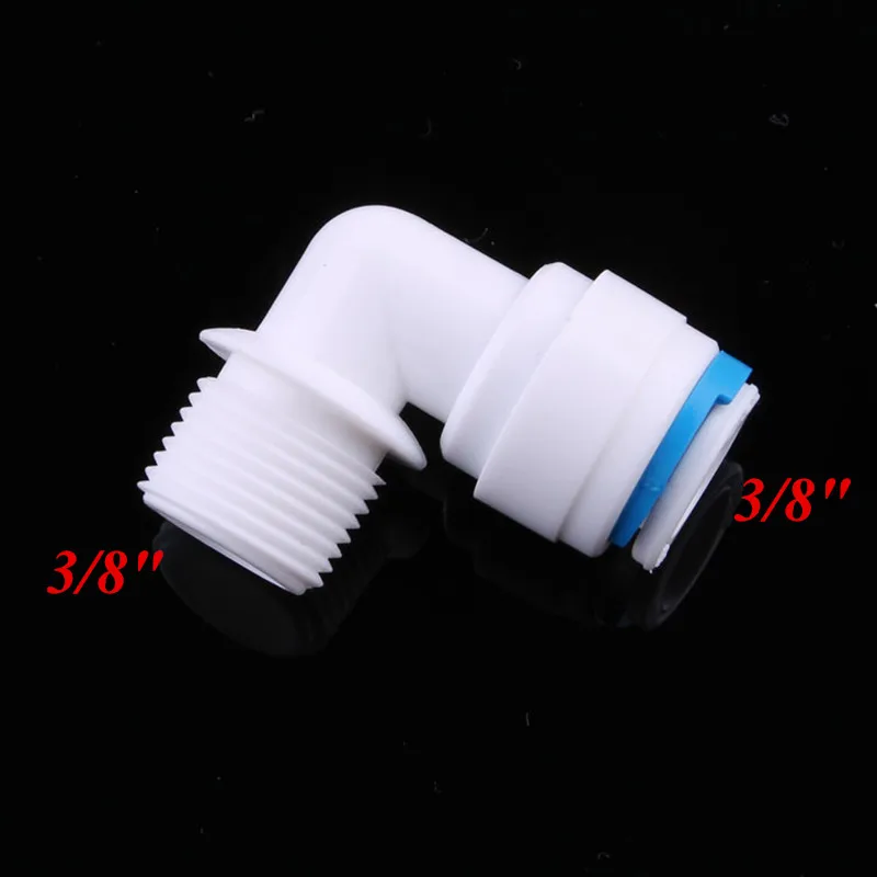 

Elbow 3/8"OD Hose Connection 3/8"BSP Male Connection Quick Connector RO Water Reverse Osmosis Aquarium System Fittings