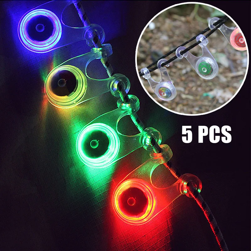 

5 Pcs Camping Tent Strap Hanging Night Silicone Safety LED Cycling Light FI-19ING