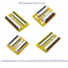 1 шт. Гибкий плоский кабель FFC FPC расширение PCB шаг 0,5 мм 6 P 8 10, 12, 14, 16, 20, 22, 24, 26-30 32 36 40 45 50 54 60 Pin-код