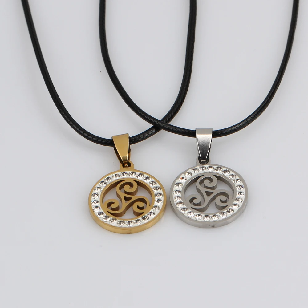 Модное колье с волком для подростков подвеска кристаллами Triskele Argent модное