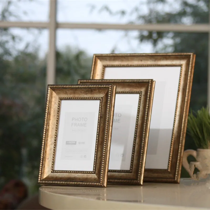 

European frame / do the old retro pale gold / 6 inch Photo Frame / Photo Frame Photo / Free International Shipping