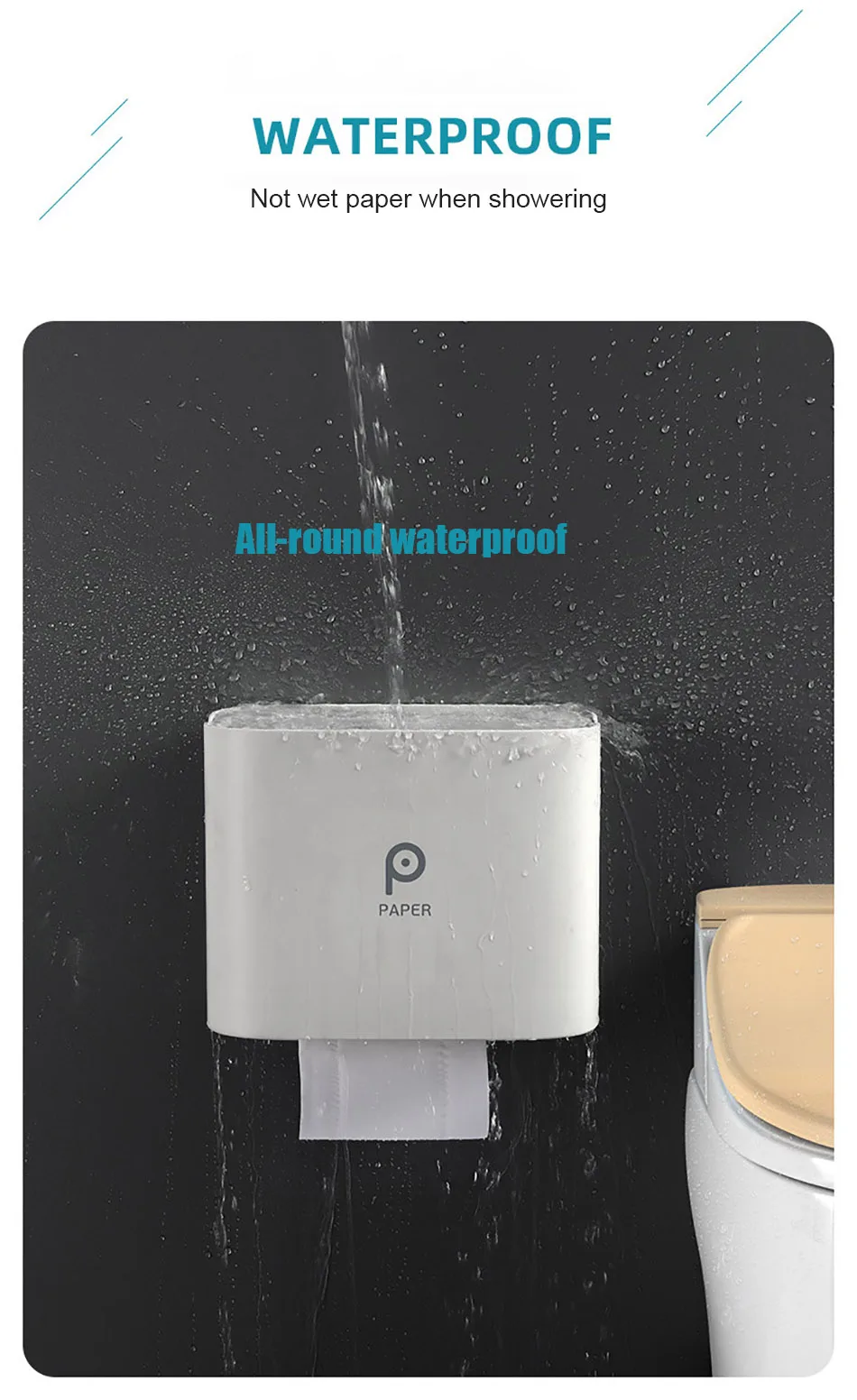 GUNOT портативный держатель туалетной бумаги настенный диспенсер туалетной бумаги для ящик для хранения для ванной комнаты товары для дома, ванной