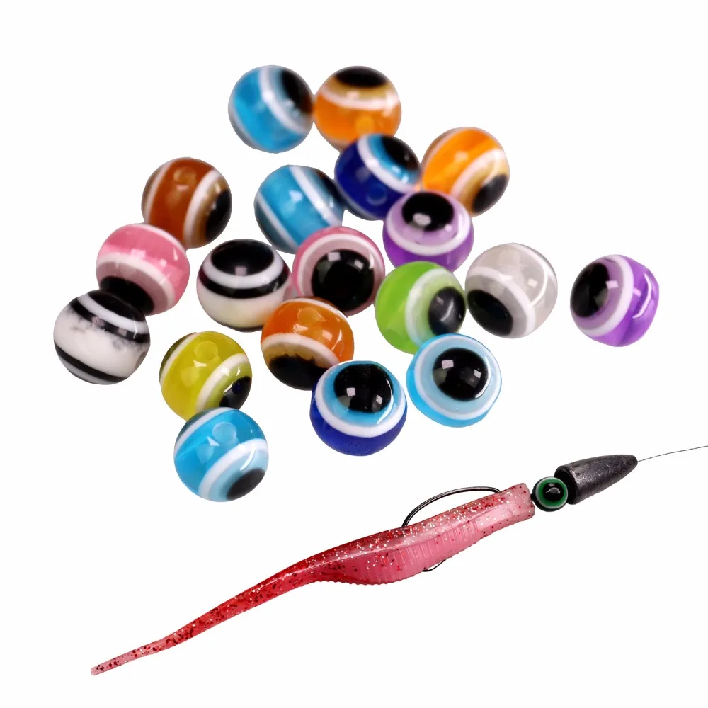 

200pcs/lot Fish Eye Fishing Beads 6mm 8mm 10mm Mixed Color Carolina Rigs Taxes Rigs Fishing Beads DIY Kit Bass Fishing Tackle