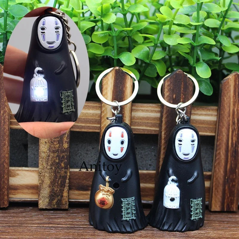 EUPNHY, двусторонний, унесенный призраками, без лица, человек, фигурка, светодиодный брелок со звуком, аниме, подвеска, брелок, брелок, отличный подарок