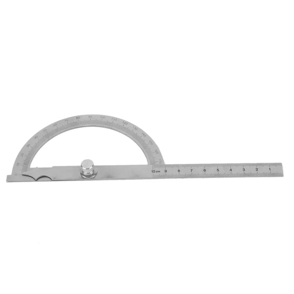 

Stainless Steel Metric 180 Degrees Angle Finder Round Head Swing Arm Protractor Adjustable Ruler Machinist Tool