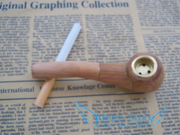 

New 1pcs wooden Tobacco Smoking Pipe with Metal Bowl Wood Pipes Smoke Wholesale small size Gift For men