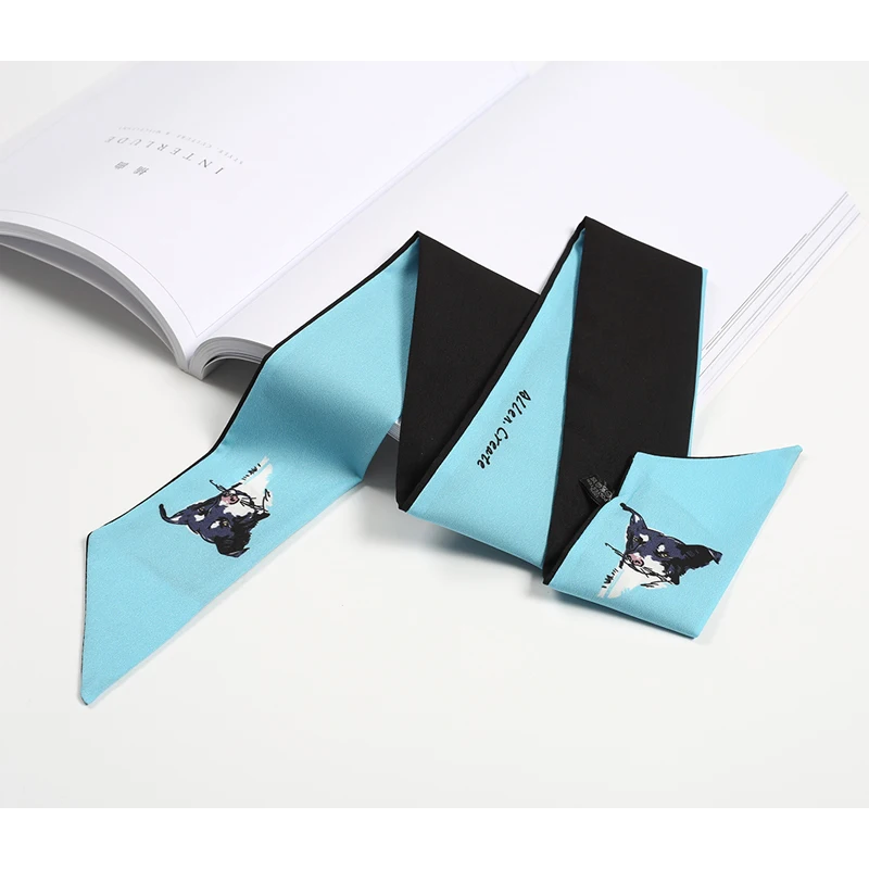 2019HOT Korean FASHION women silk scarf print animal hair scarf neckerchief hand bag scarfs for girl ladies silk neck scarves