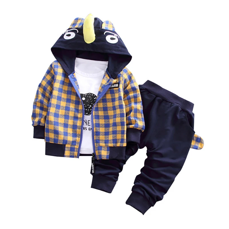 

Autumn Baby Set Cartoon Tracksuit Children Boy Girl Cotton Zipper Jacket Pants 3Pcs/Sets Kids Leisure Sport Suit Infant Clothing
