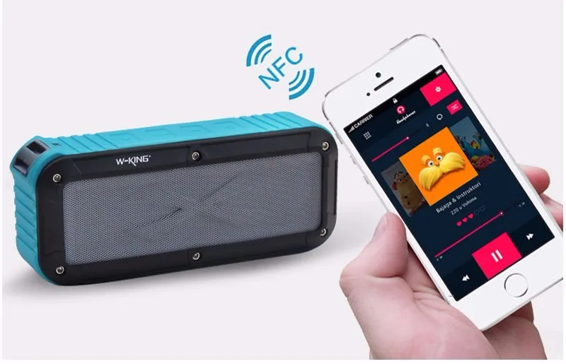 W-King S20 портативный водонепроницаемый Bluetooth динамик беспроводной NFC супер бас громкий динамик TF карта AUX в MP3-плеер для велосипеда
