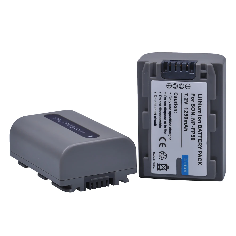 Аккумуляторная литий ионная батарея Tectra 2 шт. для фотоаппаратов Sony NP FP50 40 43E 65 85 94E 96