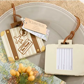 

DHL Wedding favor --50p cs/lot "Let the Journey Begin" Vintage Suitcase Luggage Tag