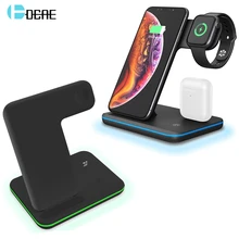 FDGAO 3 в 1 быстрая зарядка подставка 15 Вт Qi Беспроводное зарядное устройство для Apple Watch 5 4 3 Airpods для iPhone 11 XS XR X 8 samsung S10 S9 S8