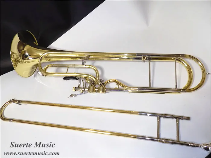 F Key Contrabass Trombone Yellow Brass Body with Case and Mouthpiece