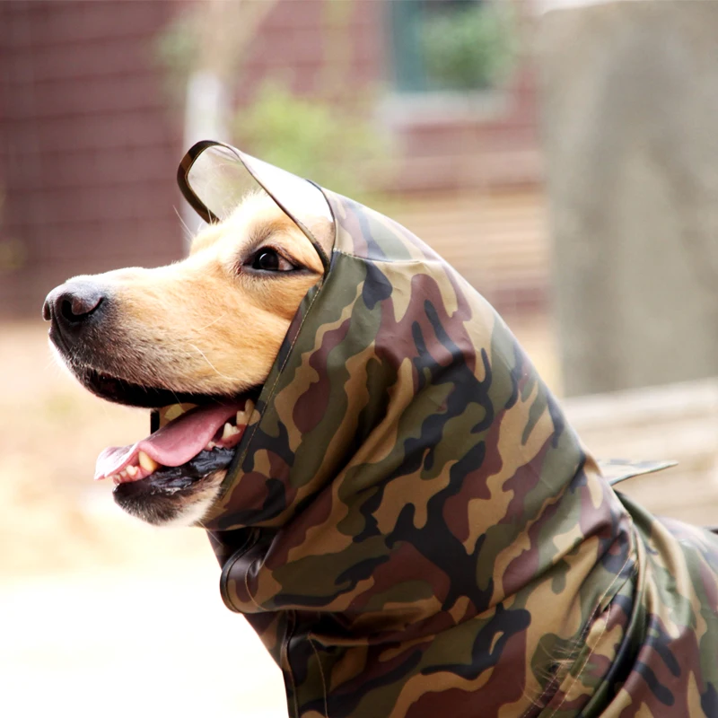 Large Dog Hoody Jacket Rain Coat Waterproof Clothes Golden Retriever