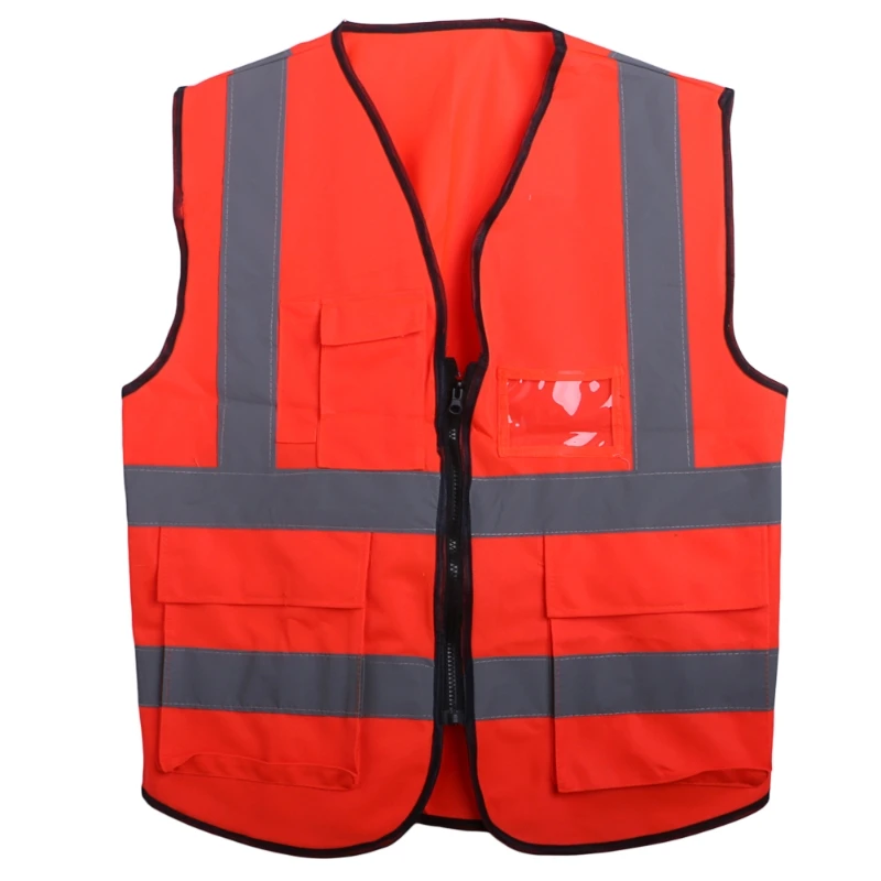 Здравствуйте-Vis жилет безопасности с молния светоотражающие куртка жилет безопасности 5 карманов
