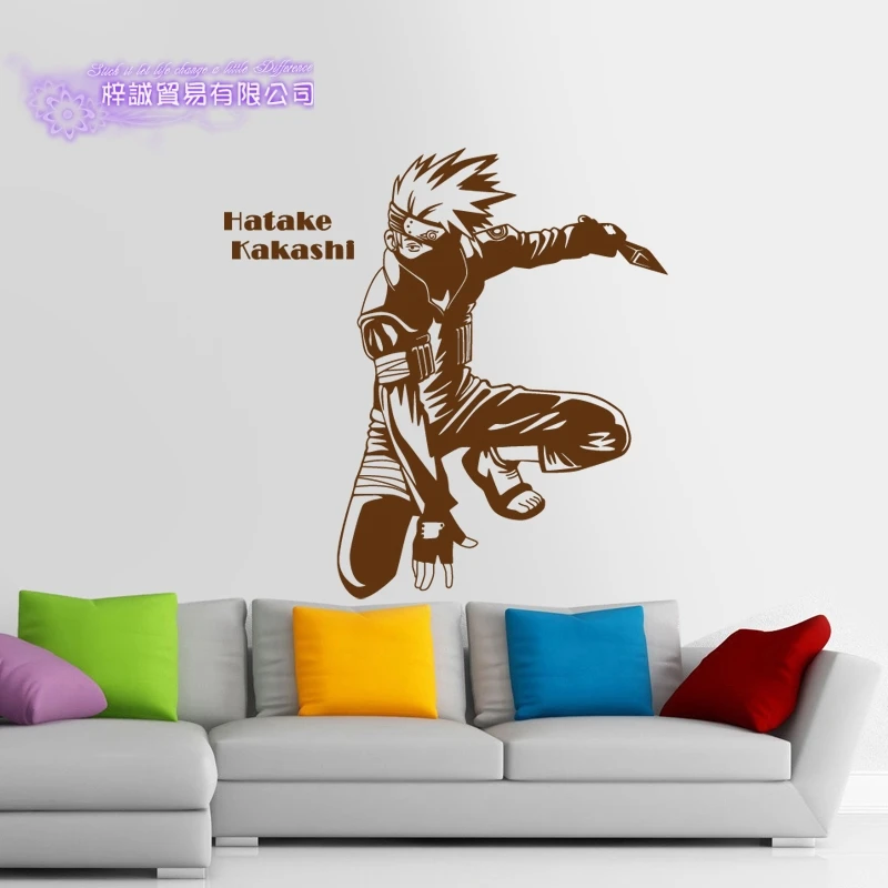 Naruto Japanese Cartoon Car Sticker Kakashi Naruto Decal Posters Vinyl Wall Decals Pegatina Decor Mural Sticker