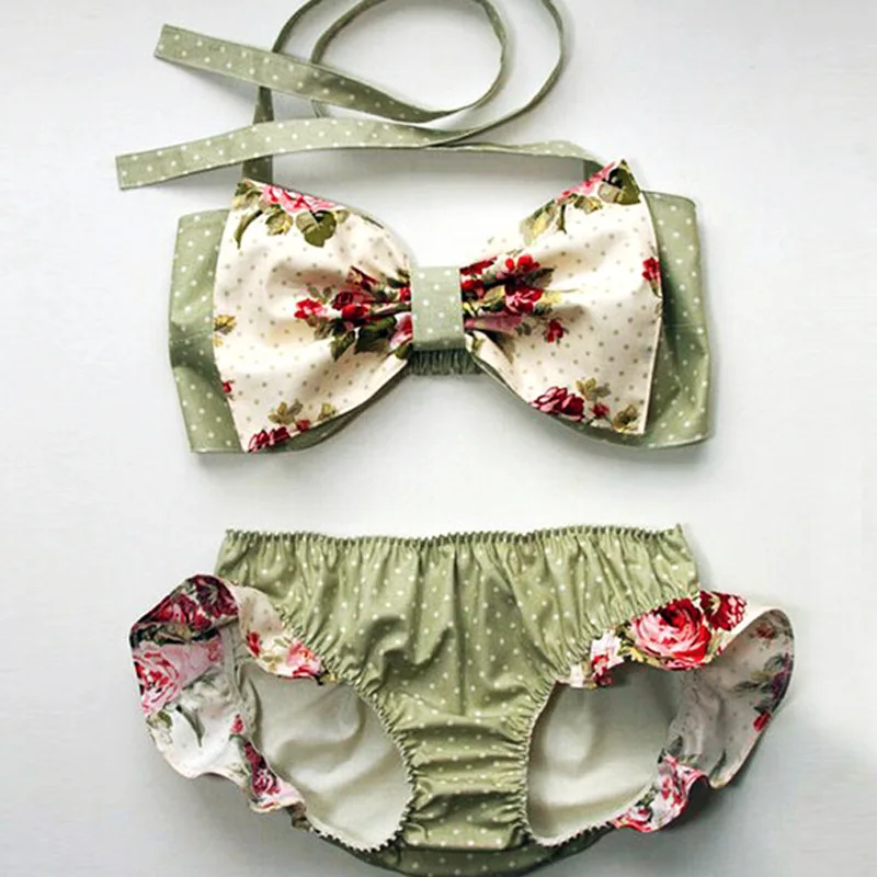 

Summer Bow Baby Toddler Children's Girls Swimwear Baby Kids Swimwear Swimsuits for Kids Falbala Bikini Girl Biquini Infantil