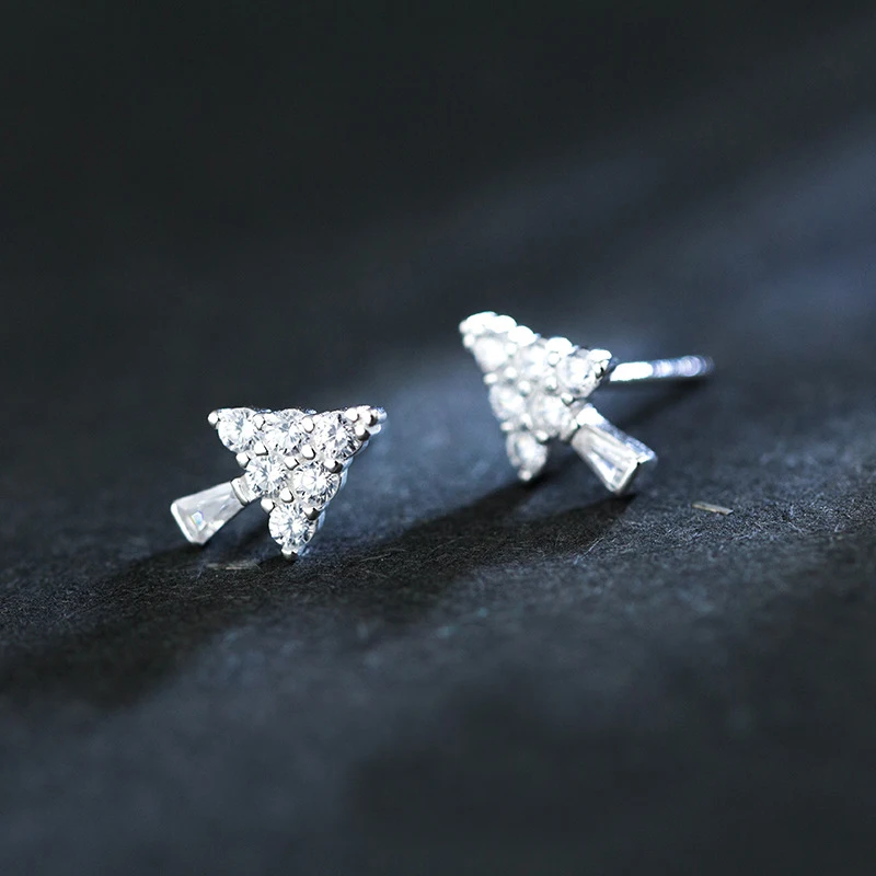 

MloveAcc Original 925 Sterling Silver Sparkling Clear CZ Tree Stud Earrings for Women Girls Jewelry
