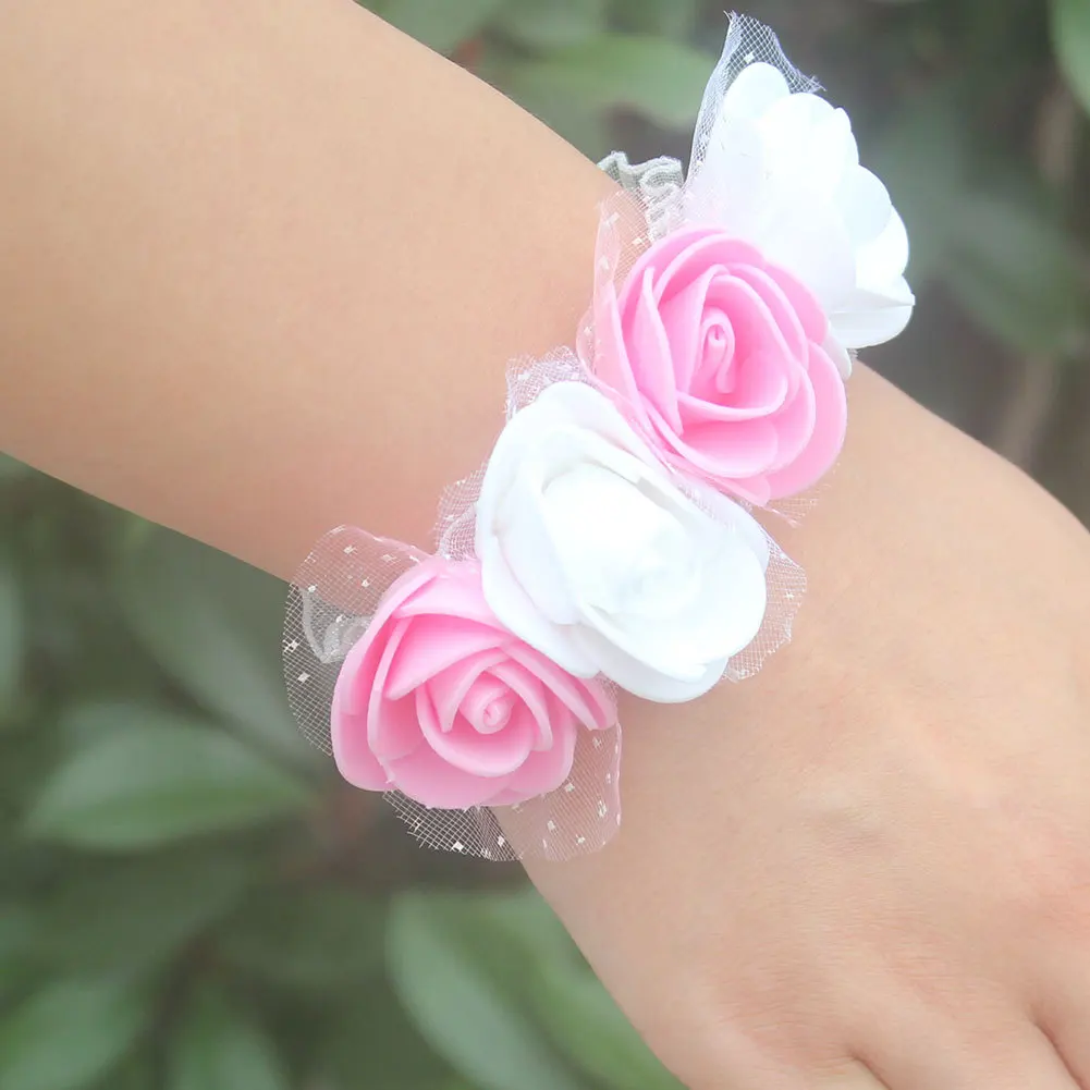 Flower Bracelet For Bridesmaids Corsage Wedding Bracelet Fleur Demoiselle D'honneur Bridesmaid Bracelets Corsages Accessories Flower Bracelet For Bridesmaids Corsage Wedding Bracelet Fleur Demoiselle D'honneur Bridesmaid Bracelets Corsages Accessories