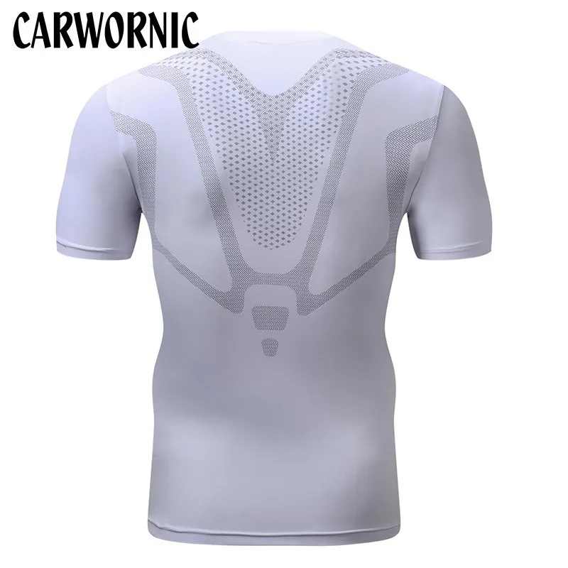 CARWORNIC компрессионная футболка мужские спортивные обтягивающие штаны для бега Мужская футболка тренажеры фитнес тренировки Кроссфит, Бодибилдинг топы Одежда