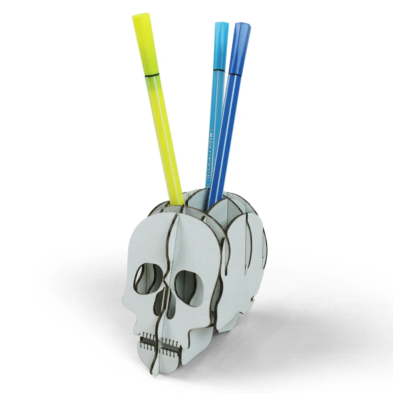 Halloween Decoration Stationery Skull Pen Holder 3d Puzzle Toy Diy