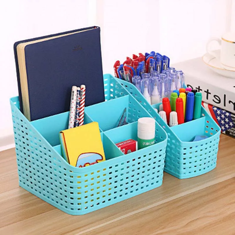 Multi Purpose Desk Organizer PP Plastic Desktop Storage Box Case Pencil