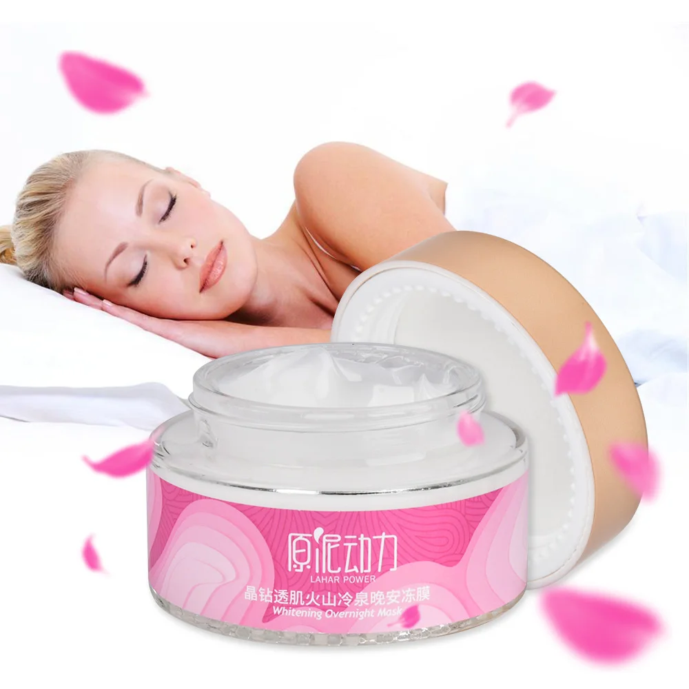 

Sleeping Mask Volcanic Cold Spring for Moisturizing Hydrating Ice Feeling Night Cream Keratin Repair Whitening Facial Skin Mask