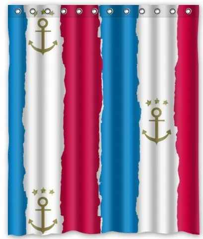 Colorful Stripes with Anchor custom Waterproof Shower Curtain 60" x 72" Free Shipping bathroom decor | Дом и сад