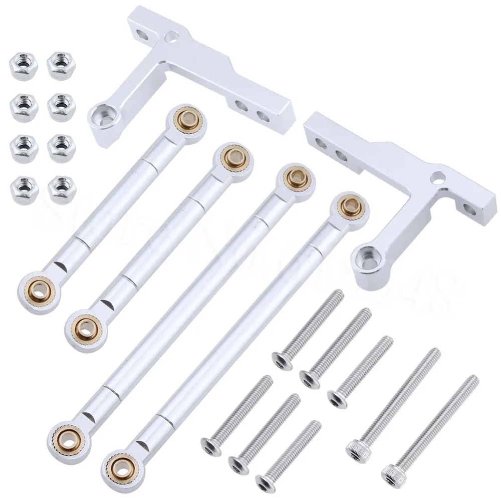 

Aluminum Alloy Adjustable Suspension Links Metal Rod End Set For 1/10 Tamiya CC01 RC Crawler Car OP Parts