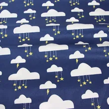 Syunss темно-синие облака печати хлопок ткань для DIY Tissu лоскутное Telas Швейные Детские игрушки платье постельные принадлежности Лоскутное Ткань Ремесло