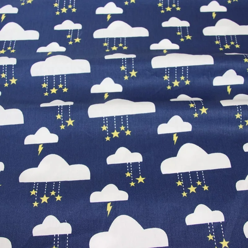 

Syunss Dark Blue Clouds Print Cotton Fabric For DIY Tissu Patchwork Telas Sewing Baby Toy Dress Bedding Quilting The Cloth Craft