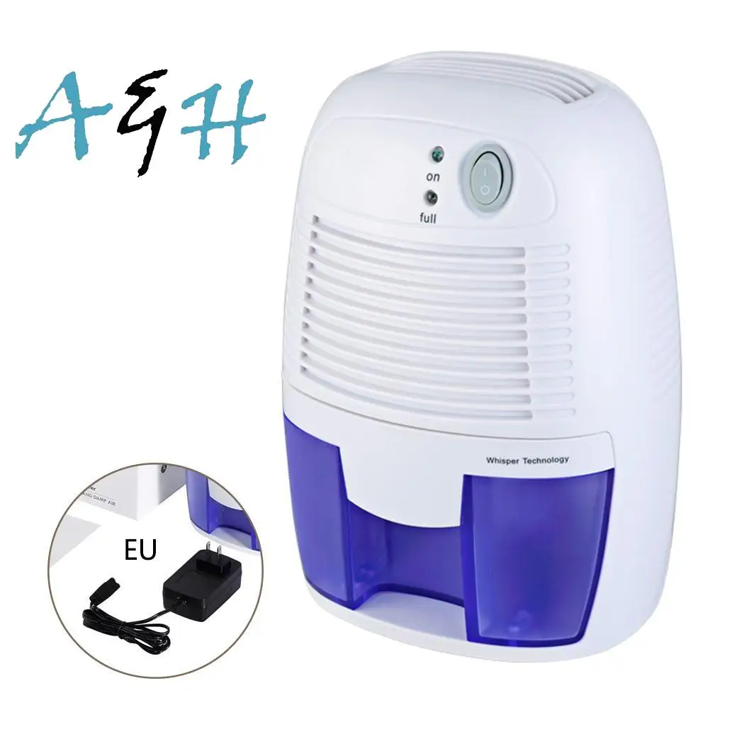 

Mini Dehumidifier Air Dryer Moisture Absorber 500ML Water Tank Electric Cooling Dryer for Home Kitchen Office White Blue