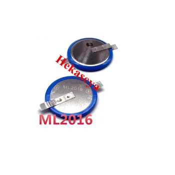 

3pcs/lot Brand New ML2016 ML 2016 3V 25mAh with welding Feet Rechargeable lithium battery Battery For Mobile PHS PDA Watch