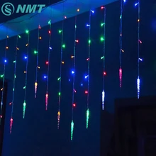 Holiday Lighting 3.5M Colorful Icicle Fairy LED Curtain String Lights Garland Outdoor Decoration Christmas LED Light 8 Modes Holiday Lighting 3.5M Colorful Icicle Fairy LED Curtain String Lights Garland Outdoor Decoration Christmas LED Light 8 Modes