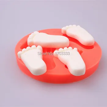 

50PCS Beautiful Baby foot shape Silicone 3D Mold Cake Decorating fondant soap mold silicone baking forms kitchen accessories