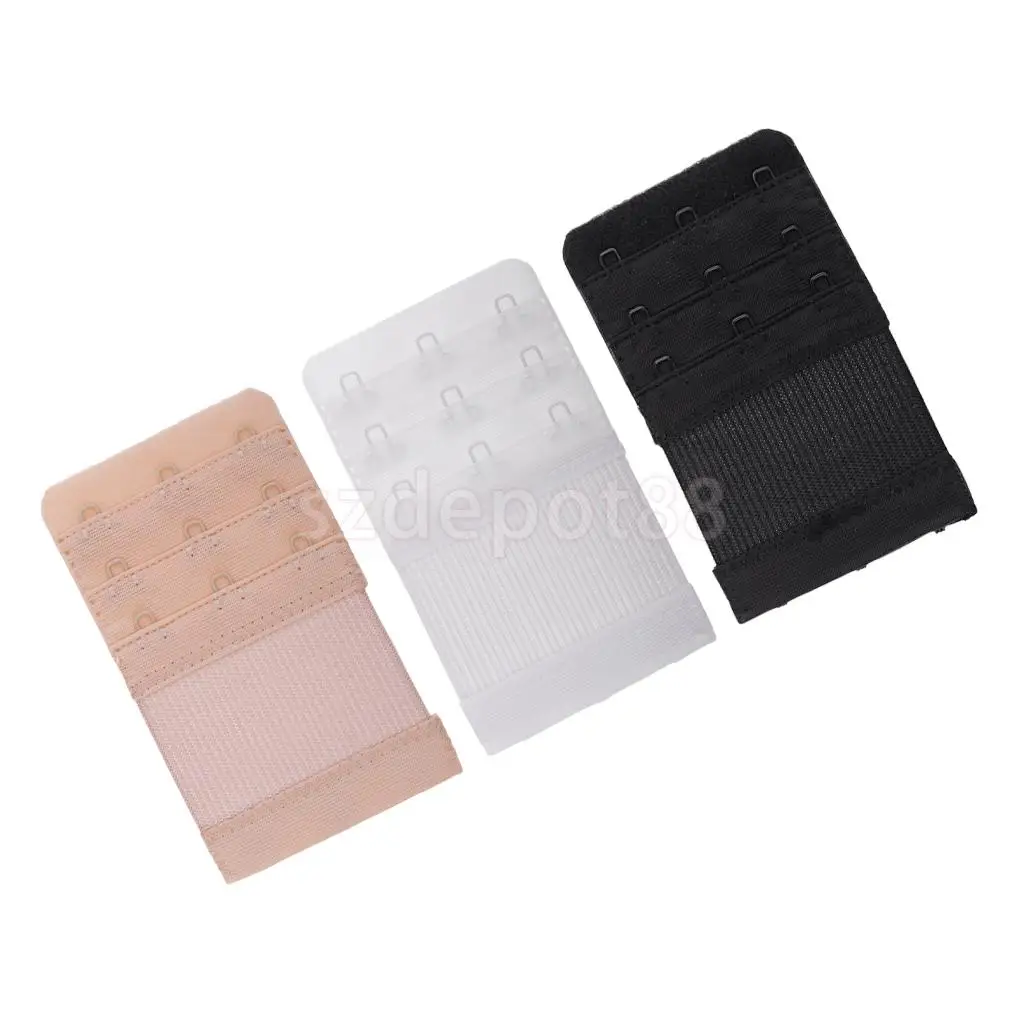 Women 3 Colours Bra Extender 3 Hooks 3 Row Elastic Bra Extension Strap Women's Lingerie Accessories