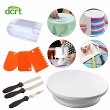 DCRT 5 и 8 шт./компл. инструменты для тортов кондитерские изделия двухсторонний, для украшения инструменты Вращающийся торт стенд глазурь более плавные Кондитерские скребки лопатка для глазирования набор