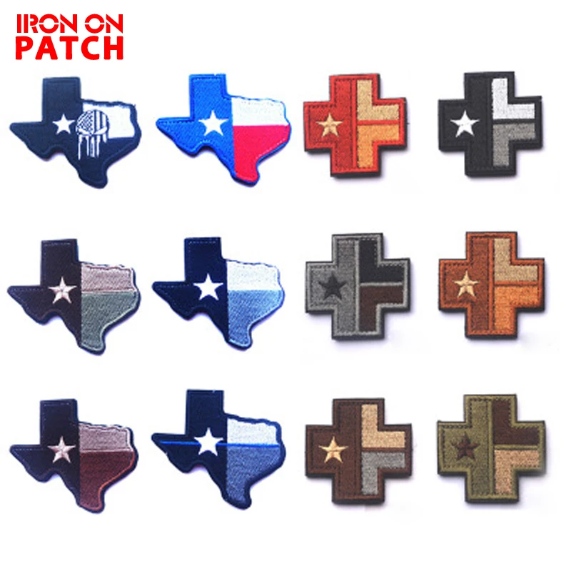 

Texas State Flag Tactical Morale Patch Lone Star State Clothing Badge 3D Embroidered Hook & Loop Patch For Jackets Hat Cap