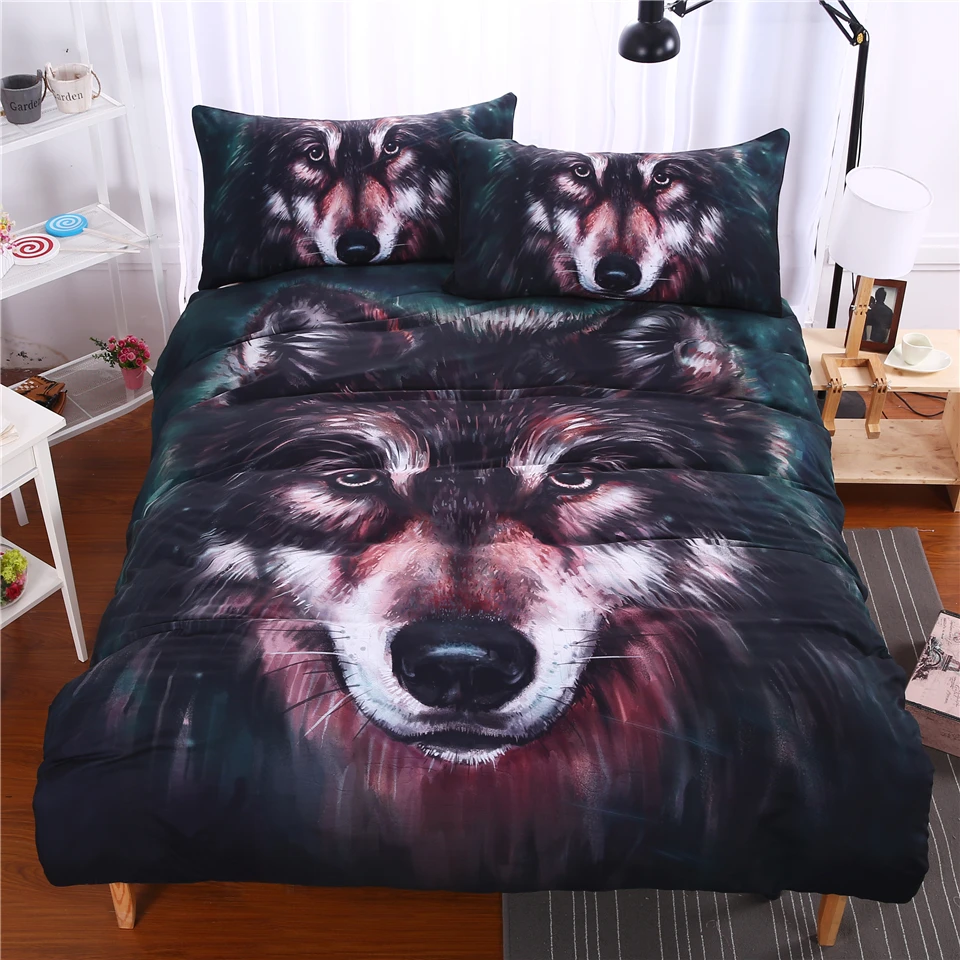 Lai Yin Sun Wolf Bedding Set Painting 3D Vivid Duvet Cover Bedclothes US Duvet Cover Twin Full Queen Lai Yin Sun Wolf Bedding Set Painting 3D Vivid Duvet Cover Bedclothes US Duvet Cover Twin Full Queen