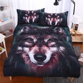 

Lai Yin Sun Wolf Bedding Set Painting 3D Vivid Duvet Cover Bedclothes US Duvet Cover Twin Full Queen