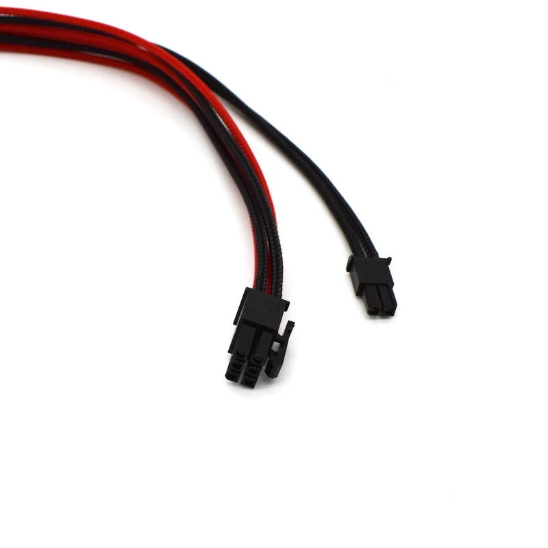 Ультра лучший PCI E PCIE 8Pin (6 + 2) штекер 8pin женский красный черный нейлоновый рукав